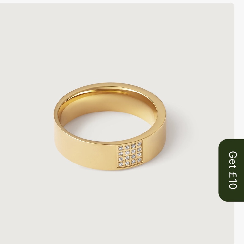 Kaleya Stainless Steel and 18kt Gold Plated Ring